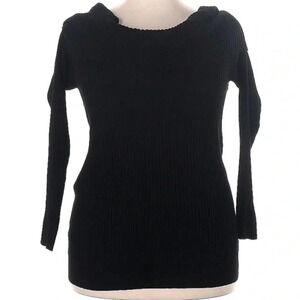 Lane Bryant Black Long Sleeve Cowl Neck Ribbed Knit Sweater Plus Size 18 20 NWT